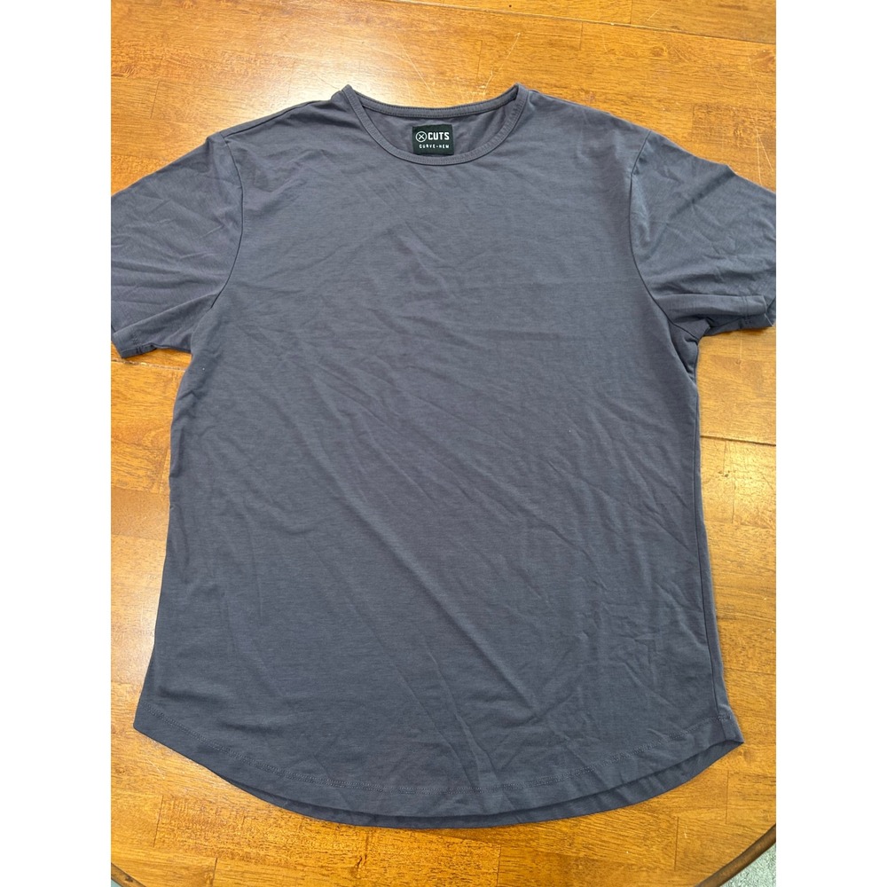 Cuts Curve-Hem T-Shirt Mens XL Grey PYCA Pro Short Sleeve Tee
